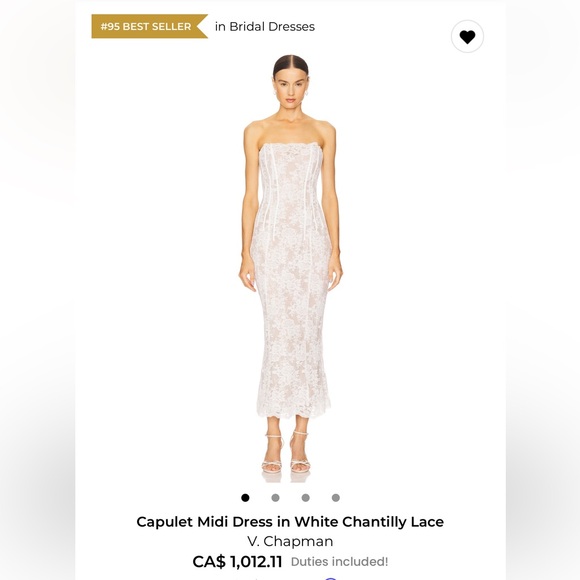 V. Chapman Strapless White Lace Column Dress - Picture 3 of 3